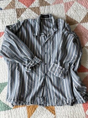 Eskandar Blue & White Striped Shirt